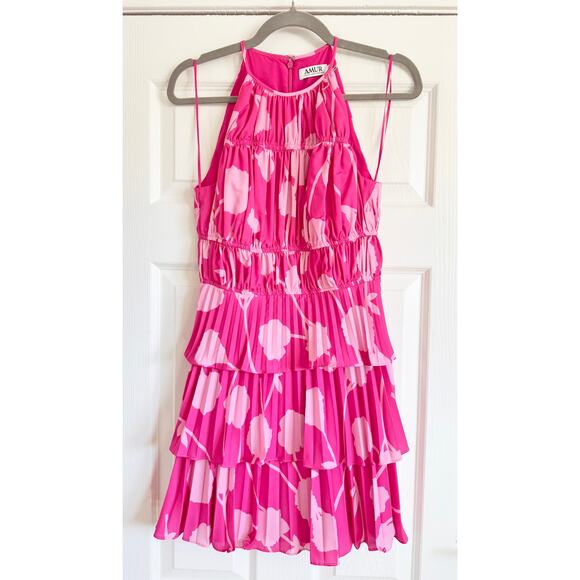 AMUR Ayesha Mini Halter Dress Dahlia Pink - Picture 5 of 8